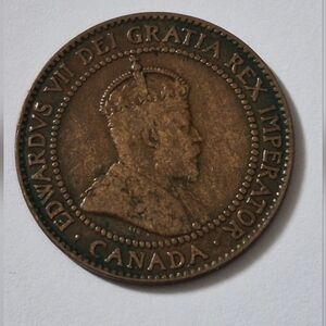 Canadian King Edward VII One Cent Coin